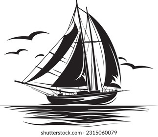 Sailing Boat Silhouette - Sailing Ship