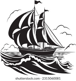 Sailing Boat Silhouette - Sailing Ship