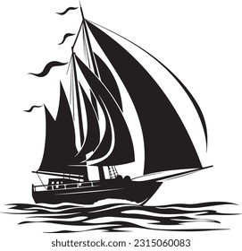 Sailing Boat Silhouette - Sailing Ship