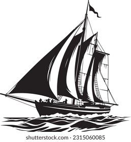 Sailing Boat Silhouette - Sailing Ship