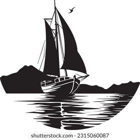 Silueta de barco de vela - Barco de vela