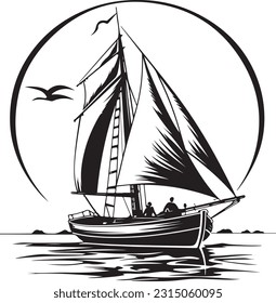 Sailing Boat Silhouette - Sailing Ship