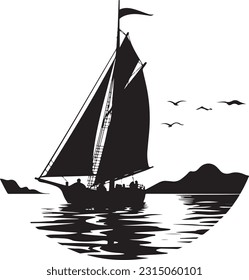 Sailing Boat Silhouette - Sailing Ship