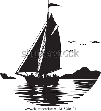 Sailing Boat Silhouette - Sailing Ship
