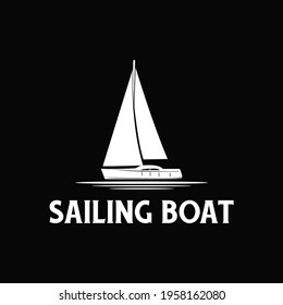 Sailing boat simple logo for sign logo, sticker, t shirt, website, poster