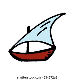 Sailing boat sketch. Vector