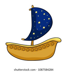 the sailing boat with stars  vector illustration