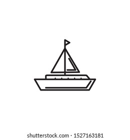 sailing boat summer icon line illustration design