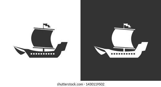 Sailing Boat Symbol Icon Vector
