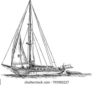 Sailing boat in a travel