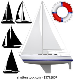 sailing boat vector