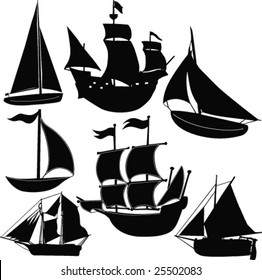 sailing boat - vector