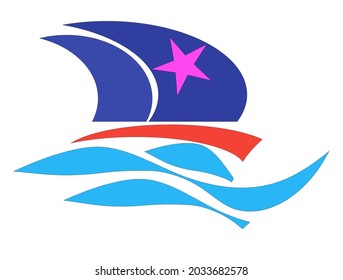 sailing boat vector design. stylish vector design with simple coloring style and natural design. vector. illustration image.