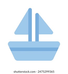 Sailing boat vector design, water sports icon