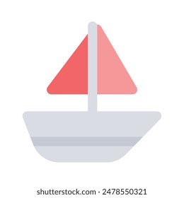 Sailing boat vector design, water sports icon