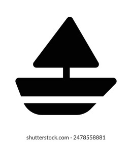 Sailing boat vector design, water sports icon