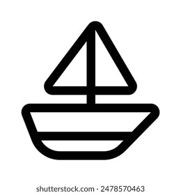 Sailing boat vector design, water sports icon