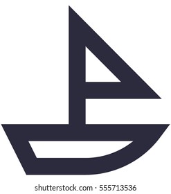 Sailing Boat Vector Icon 