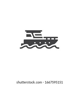 Sailing boat vector icon. filled flat sign for mobile concept and web design. Ship, boat glyph icon. Symbol, logo illustration. Vector graphics