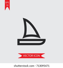 Sailing boat vector icon, illustration symbol