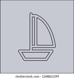 Sailing Boat vector icon. Modern, simple, isolated, flat best quality icon for web site designs or mobile apps. Vector illustration.