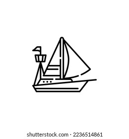sailing boat vector icon. transportation icon outline style. perfect use for logo, presentation, website, and more. simple modern icon design line style
