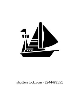 sailing boat vector icon. transportation icon glyph style. perfect use for logo, presentation, website, and more. simple modern icon design solid style