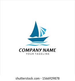 sailing boat vector illustration design, Ship logo vector illustration design. icon, logo design inspiration