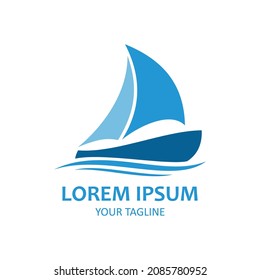 sailing boat vector illustration logo