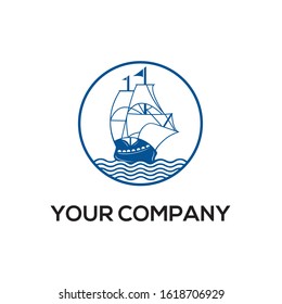 sailing boat vector images, logo templates, geometric