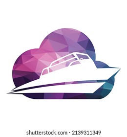 Sailing boat vector logo design. Sailing boat icon symbol.
