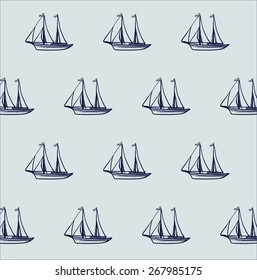 sailing boat vector pattern