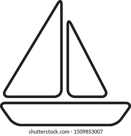 sailing boat vessel clipper ship icon vector