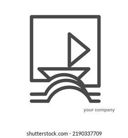 sailing boat with waves for logos