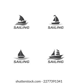 Sailing boat yacht logo vector illustration