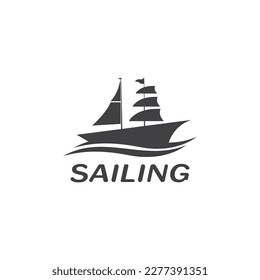 Sailing boat yacht logo vector illustration