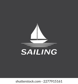 Sailing boat yacht logo vector illustration