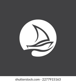 Sailing boat yacht logo vector illustration