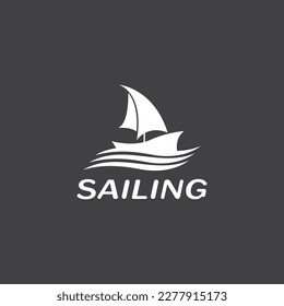 Sailing boat yacht logo vector illustration