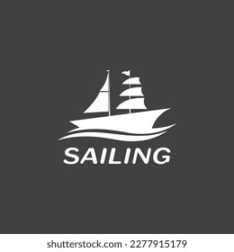 Sailing boat yacht logo vector illustration