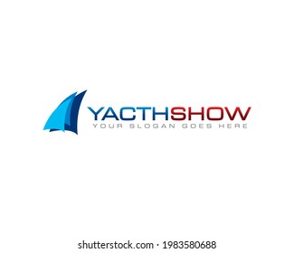sailing boat yacht show logo template