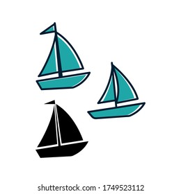Sailing boats icon vector template