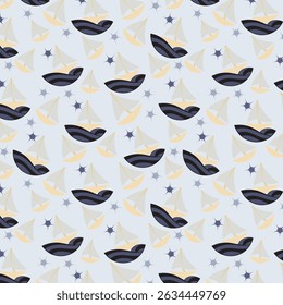 Sailing Boats seamless vector pattern