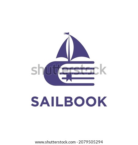 sailing book, library logo design inspiration