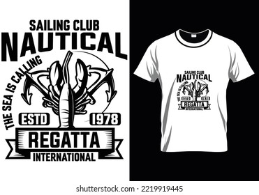 
Sailing Club Nautical Fishing T-Shirt Design