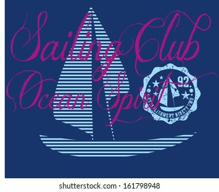 sailing club ocean spirit vector art