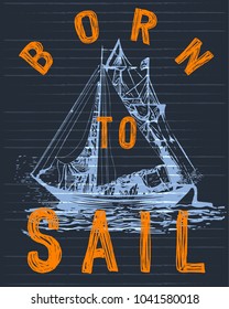 Sailing club tee poster graphic 