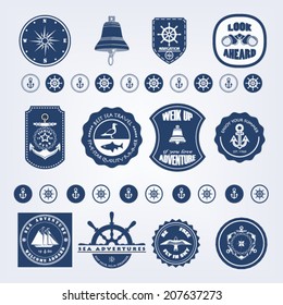 Sailing Collection. Set of nautical design elements stock vector