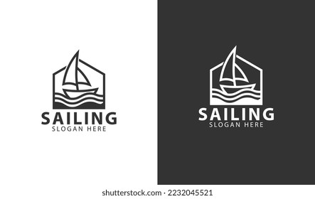 sailing company logo simple design idea 