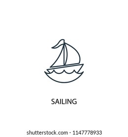 sailing concept line icon. Simple element illustration. sailing concept outline symbol design from Sport set. Can be used for web and mobile UI/UX